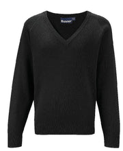 Carr Hill Plain Black Jumper (V-Neck)