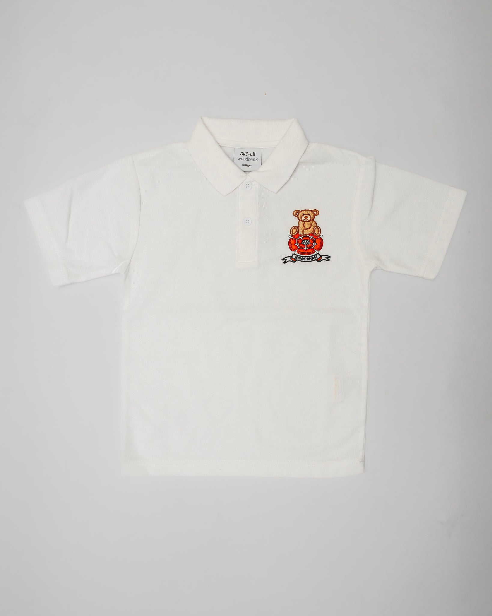 Bear logo White Polo - Bowerham Primary