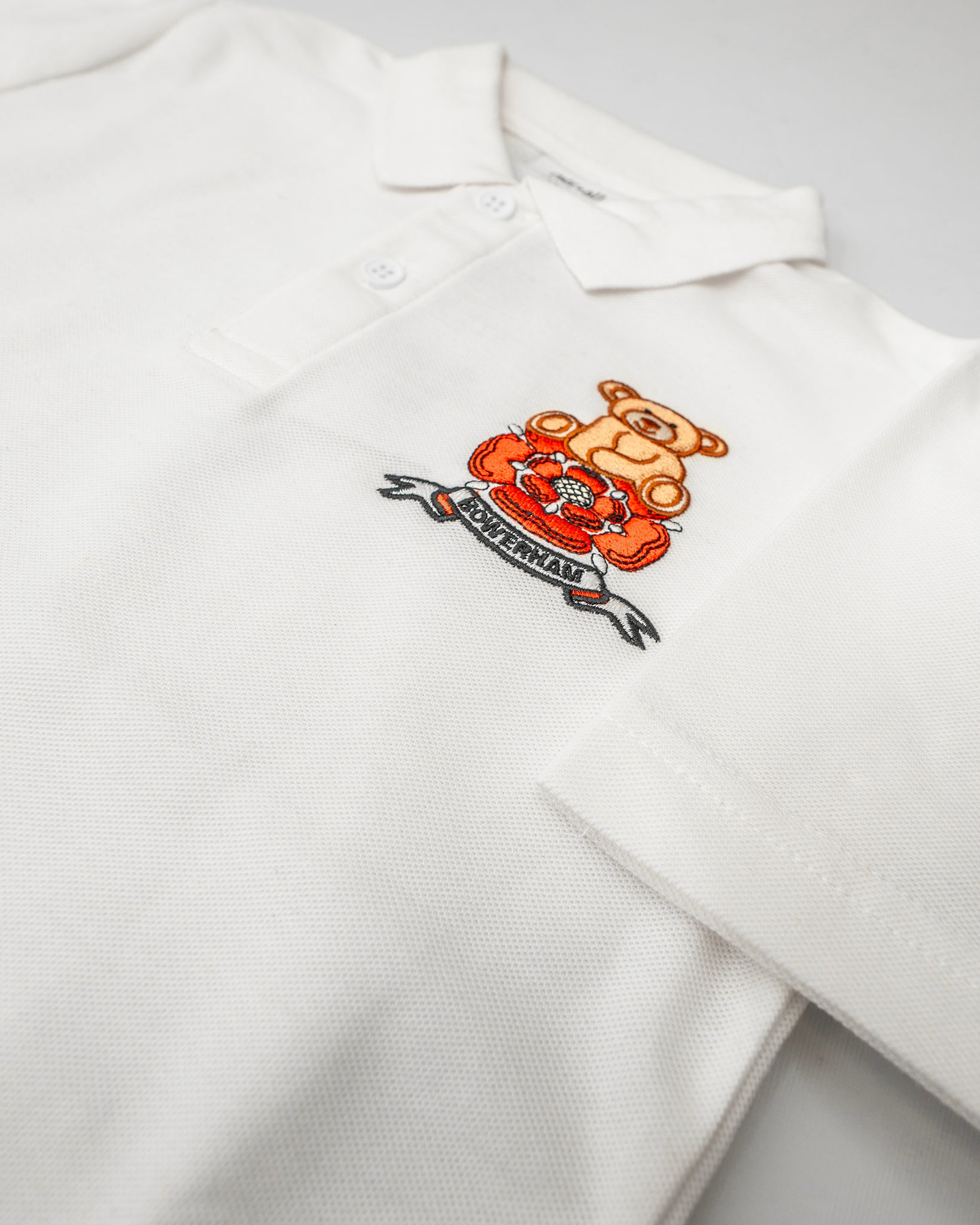 Bear logo White Polo - Bowerham Primary
