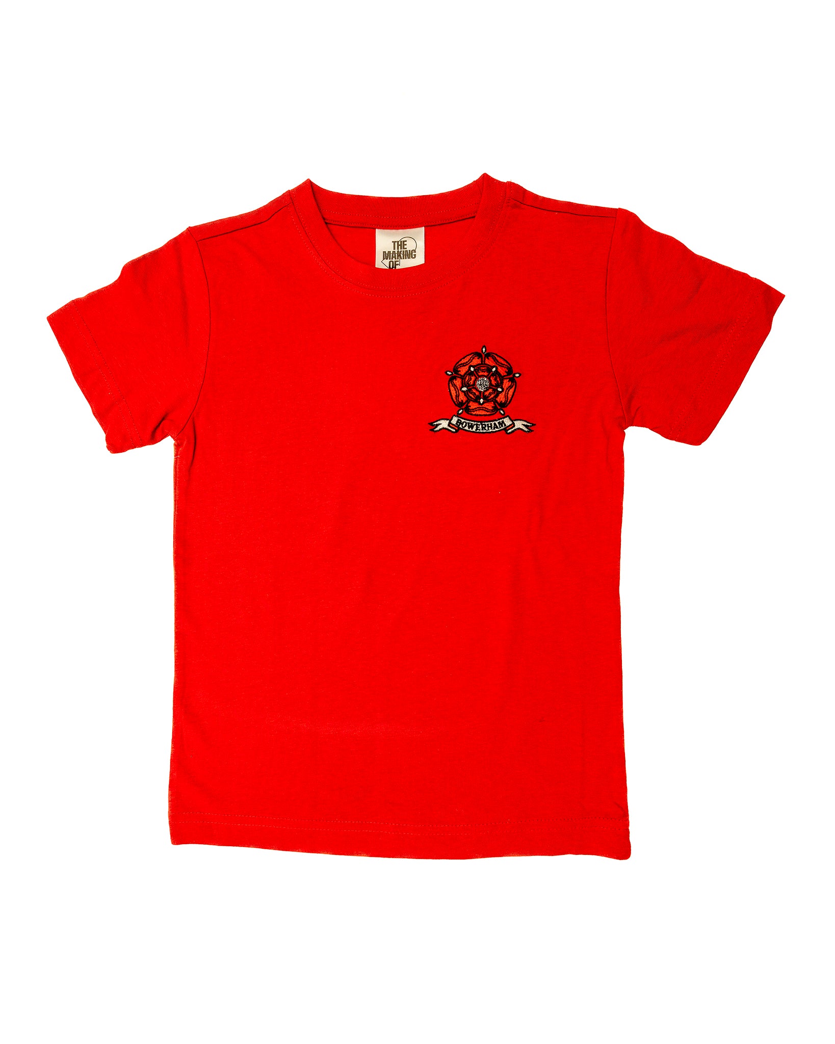 Rose logo P.E. t-shirt in Red - Bowerham Primary