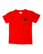 Rose logo P.E. t-shirt in Red - Bowerham Primary
