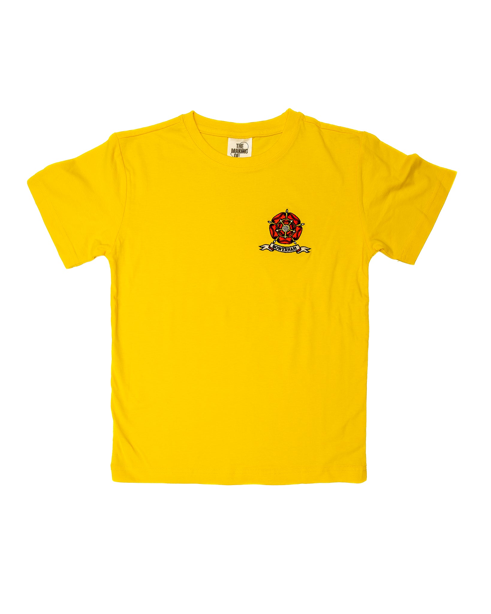 Rose logo P.E. t-shirt in Yellow - Bowerham Primary