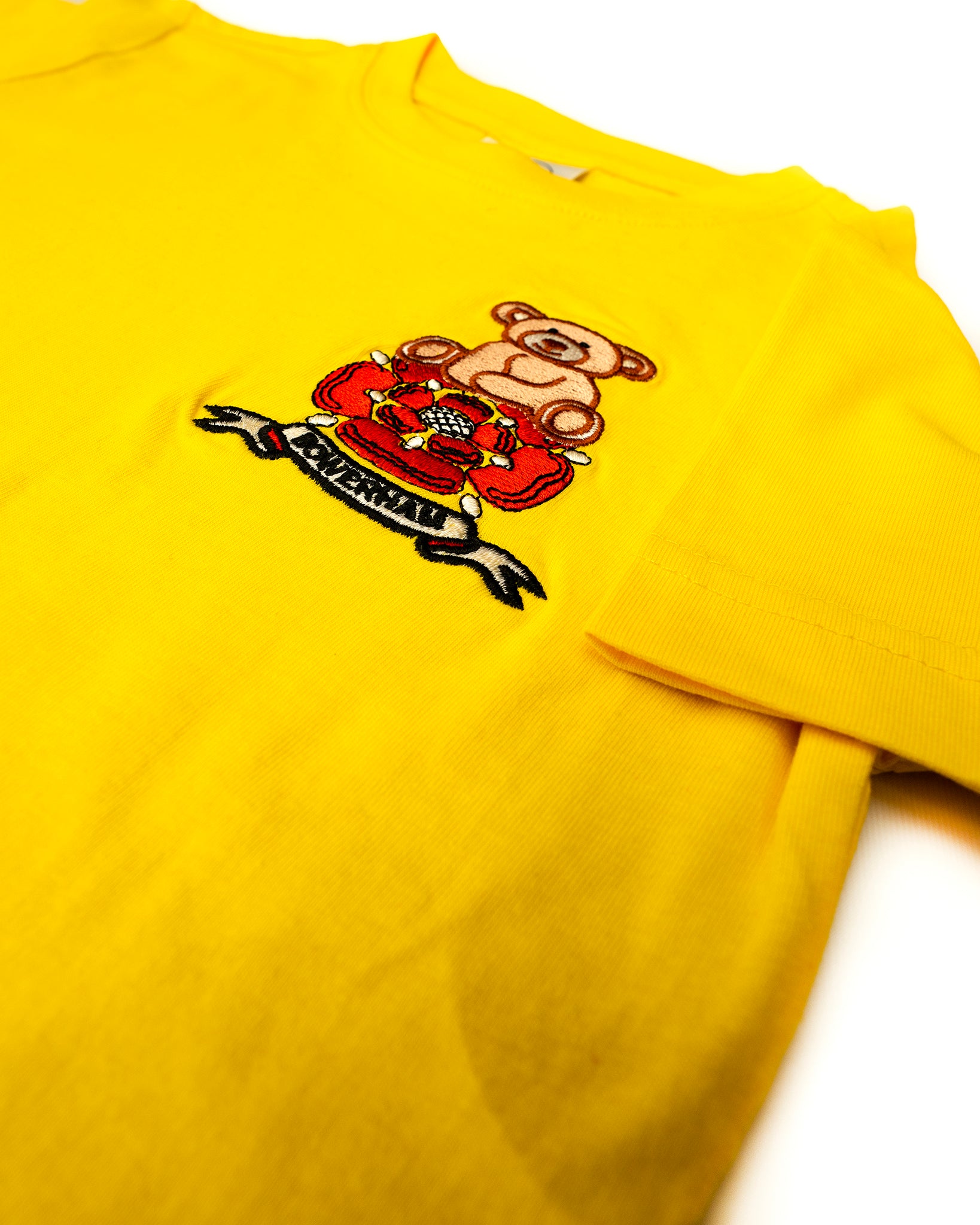 Bear logo P.E. t-shirt in Yellow - Bowerham Primary