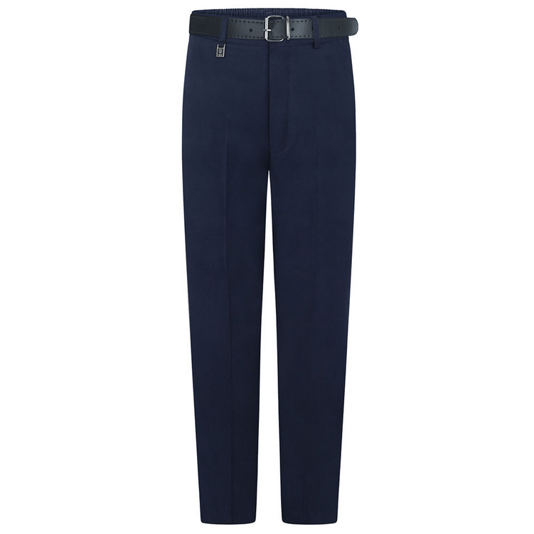 Zeco Navy Elastic Belted Eco-Trouser (BT3056)
