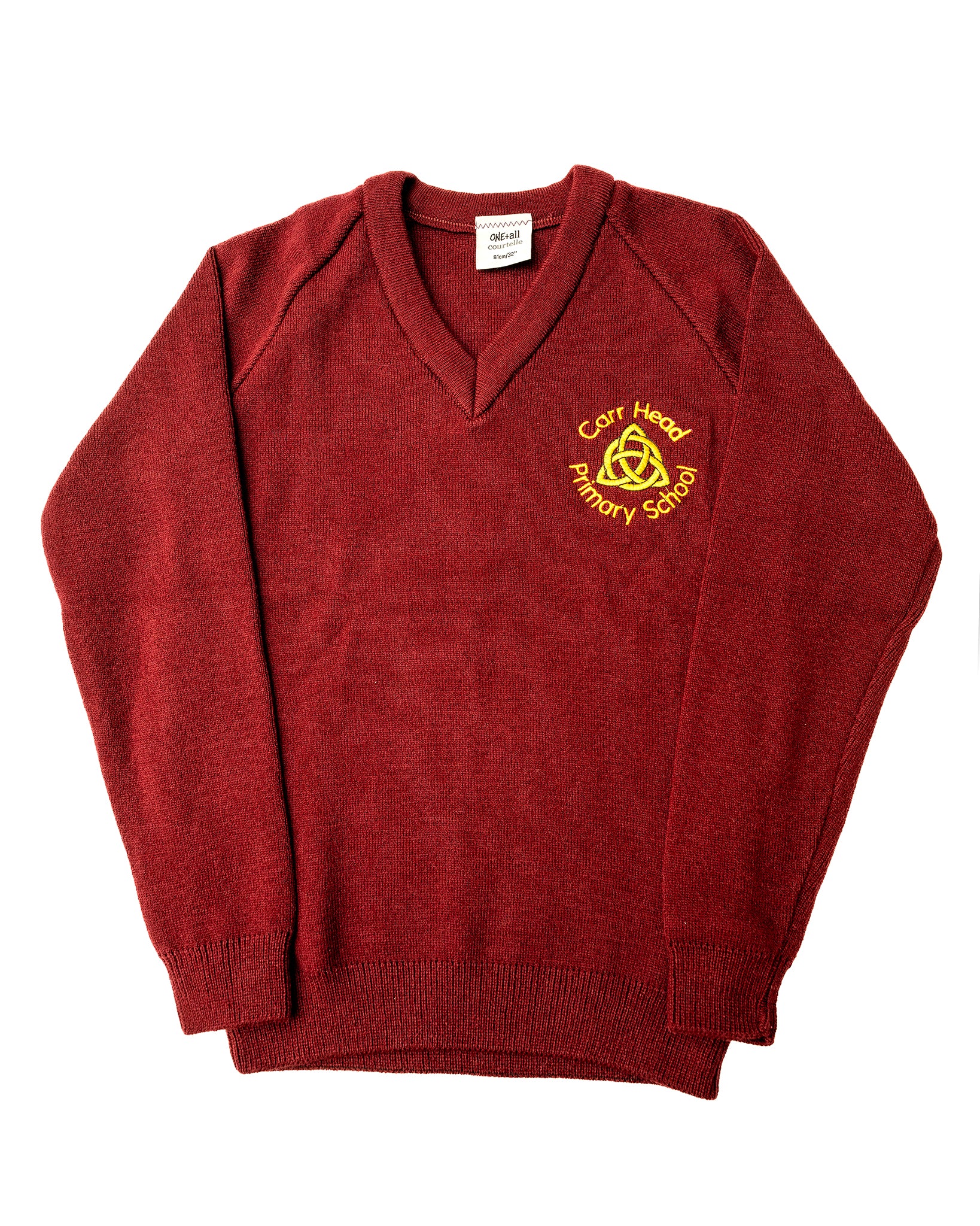 Carr Head Maroon V-Neck Jumper
