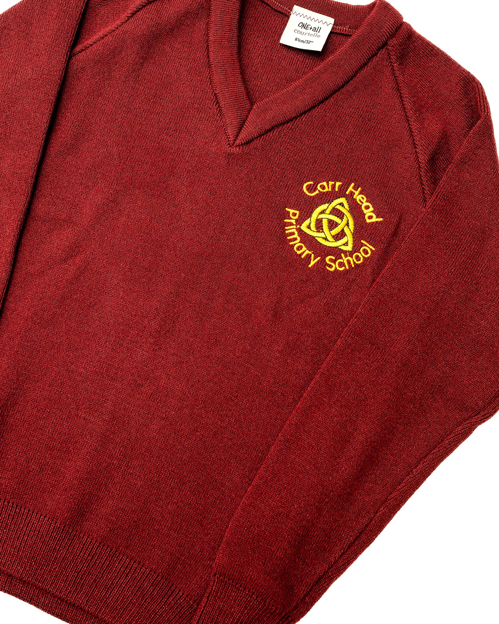Carr Head Maroon V-Neck Jumper