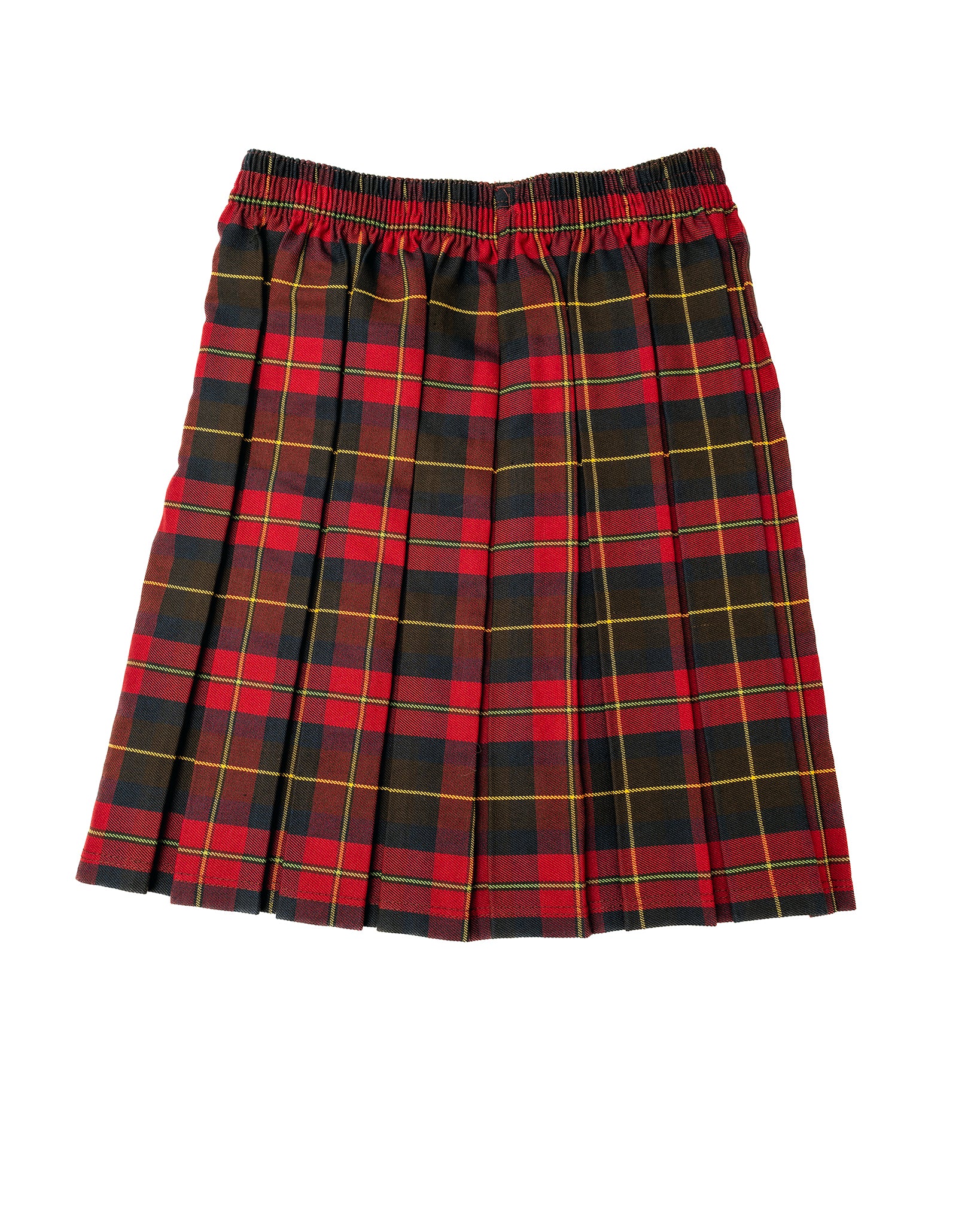 Maroon Tartan Pleated Skirt