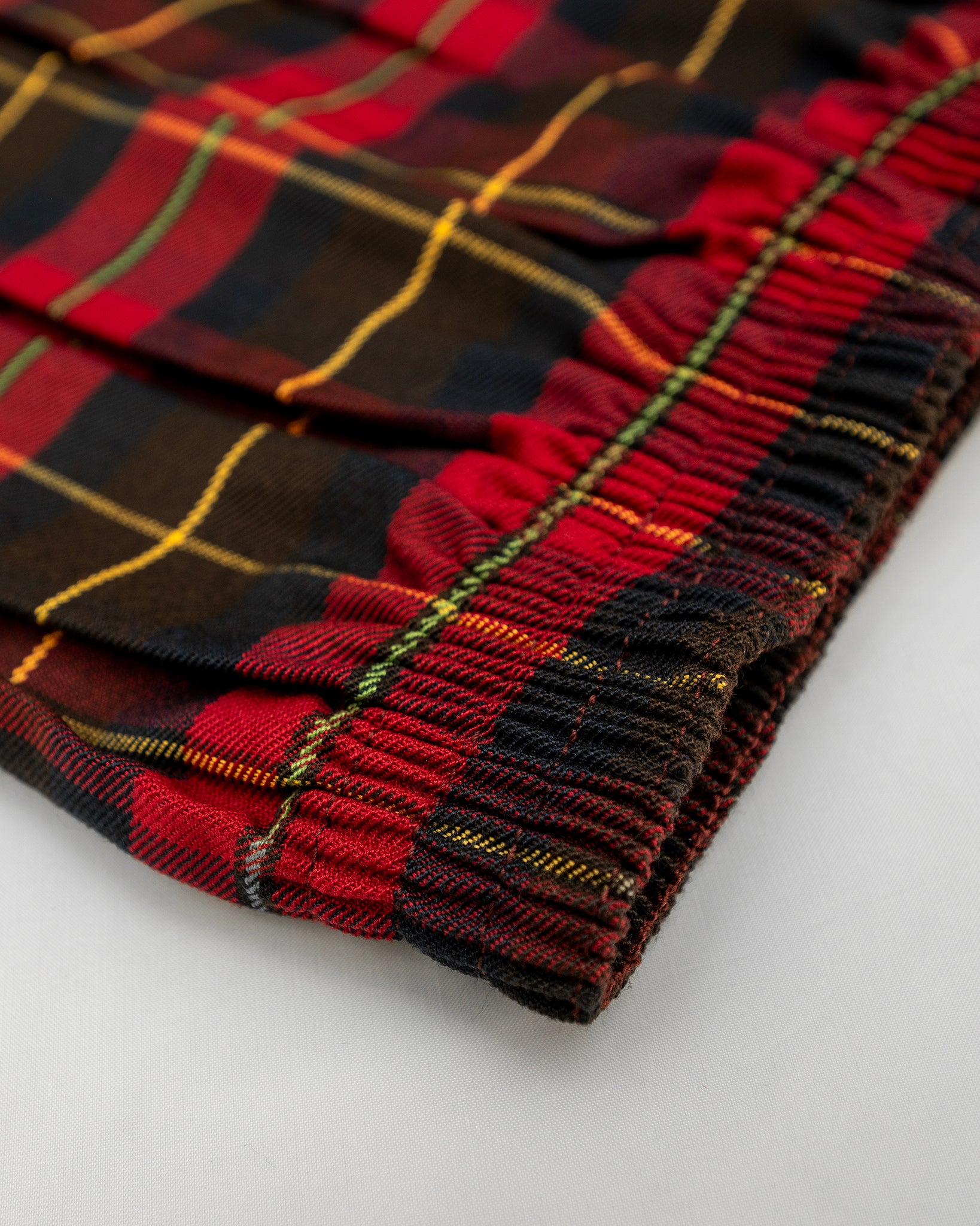 Maroon Tartan Pleated Skirt
