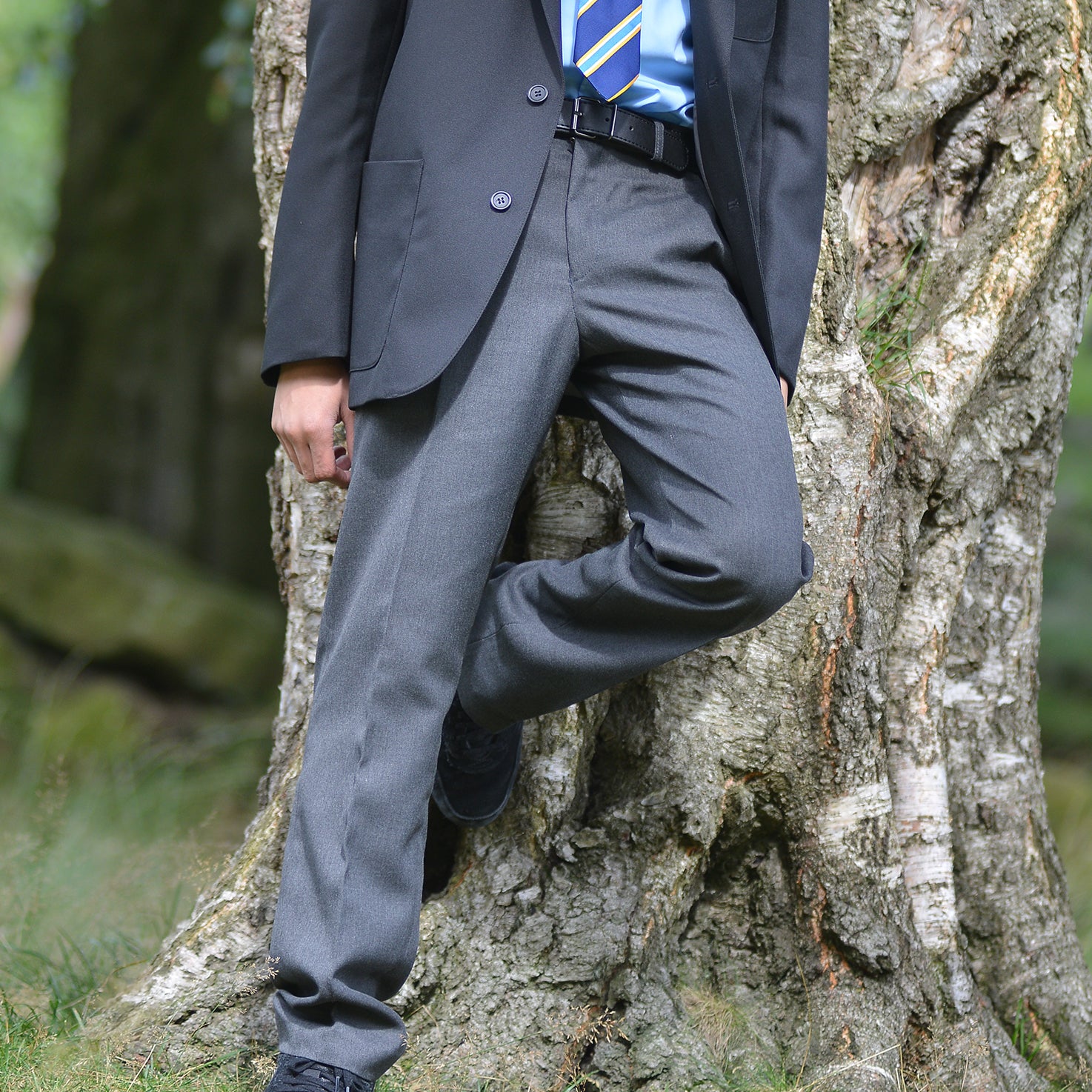 DL958 Flat Front Charcoal Trouser