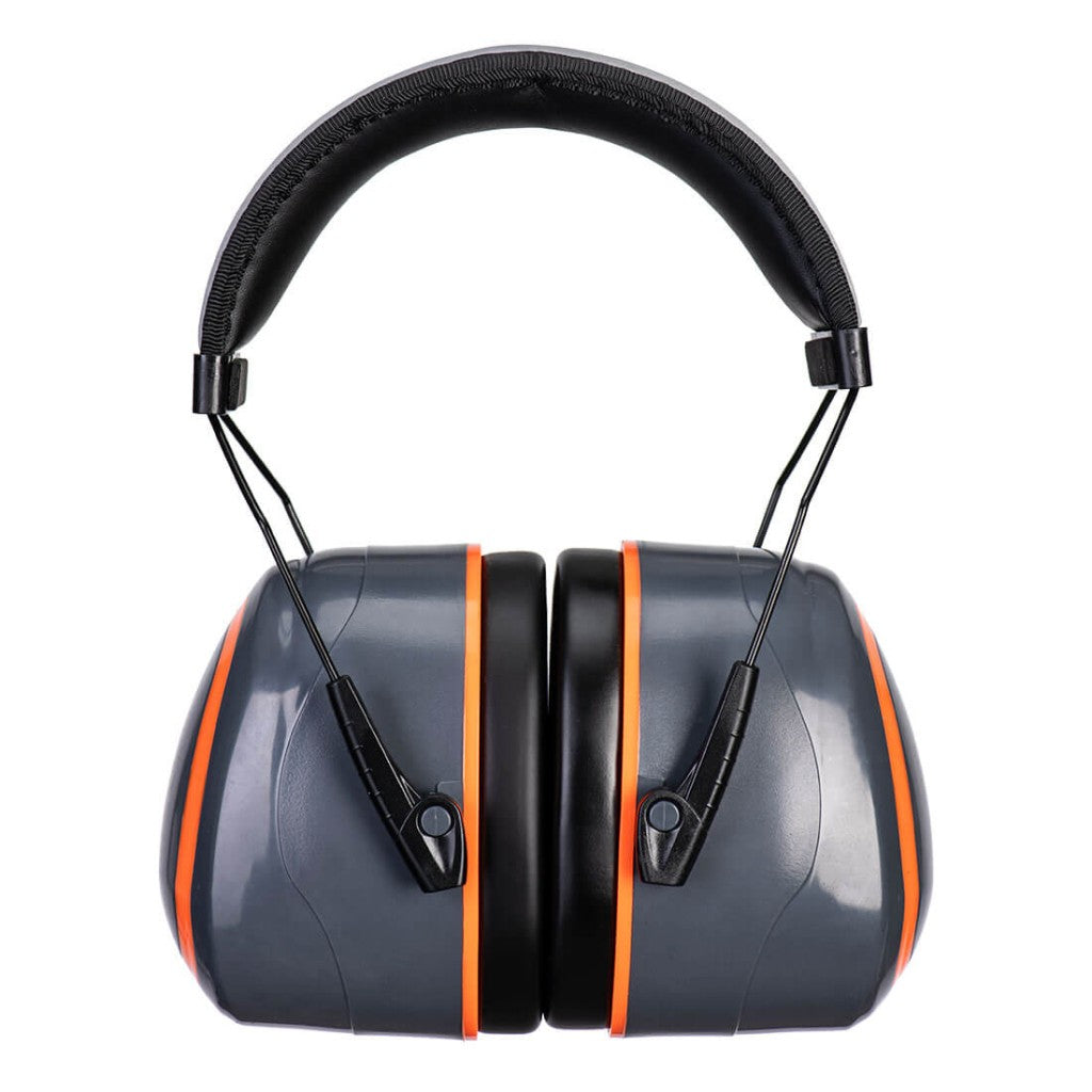 Hi-Vis Extreme PPE Ear Defenders High - Grey / Orange - Portwest PS43