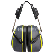 Hi-Vis Extreme Ear Defenders Medium Clip-On PPE - Grey/Yellow - Portwest PW76