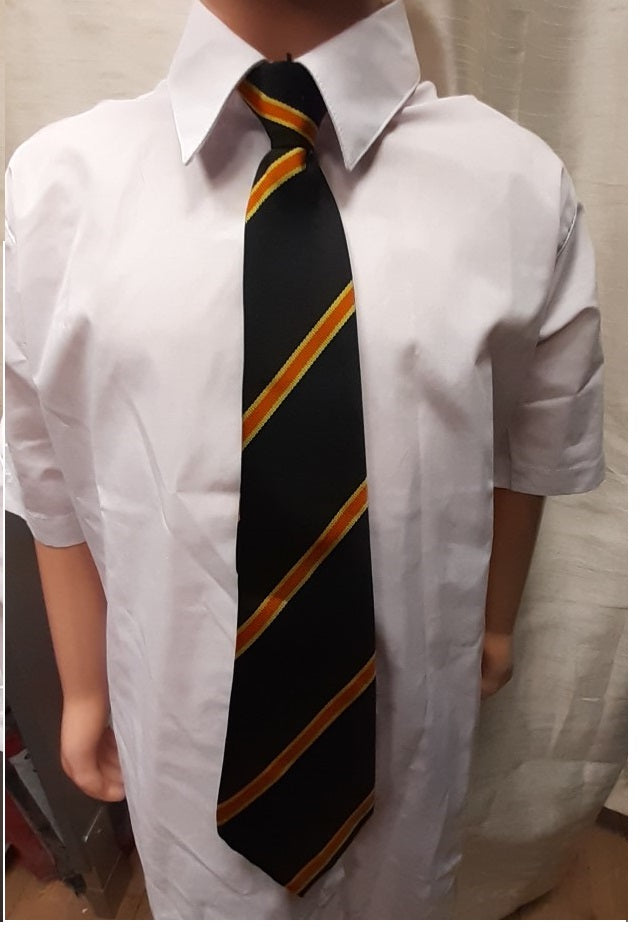 Lytham Clip on Tie  Black/Orange
