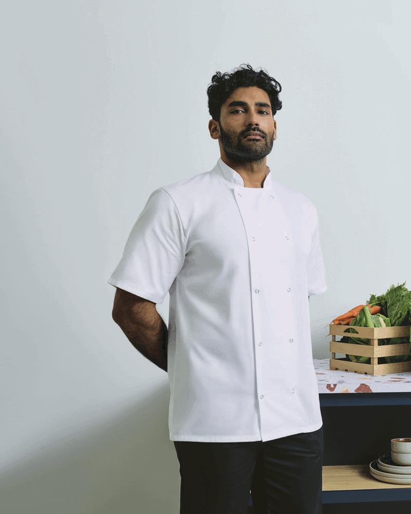 Stud Short Sleeve Chef Jacket