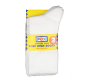 Pex Knee High Socks - 2 Pair (White)