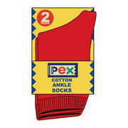 Pex Short Socks - 2 Pair (Red)