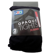 Pex Opaque Tights - 2 Pair (Black)