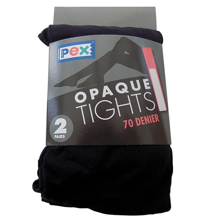Pex Opaque Tights - 2 Pair (Black)