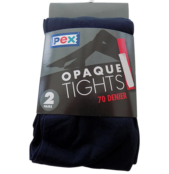 Pex Opaque Tights - 2 Pair (Navy)