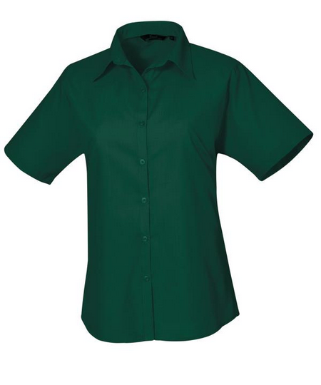 Women's Short Sleeve Poplin Blouse - PR302