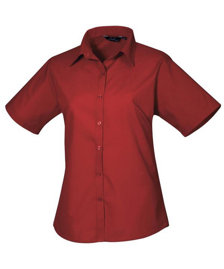 Women's Short Sleeve Poplin Blouse - PR302