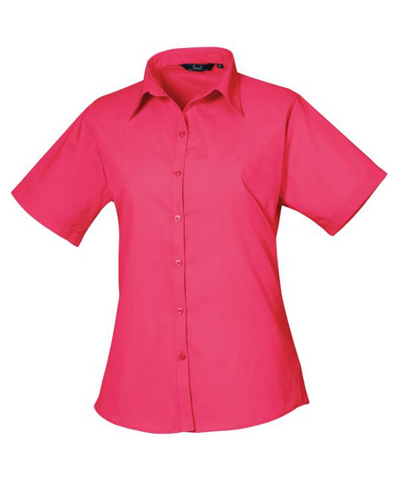 Women's Short Sleeve Poplin Blouse - PR302