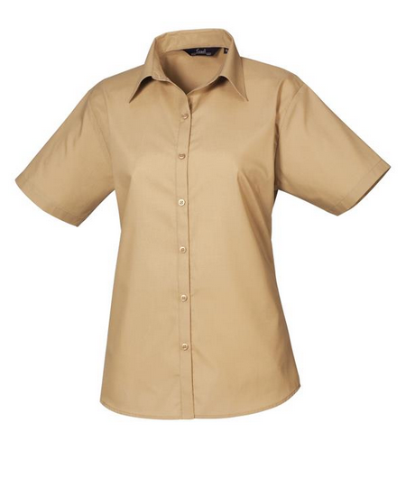 Women's Short Sleeve Poplin Blouse - PR302
