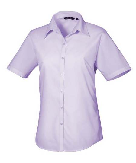 Women's Short Sleeve Poplin Blouse - PR302