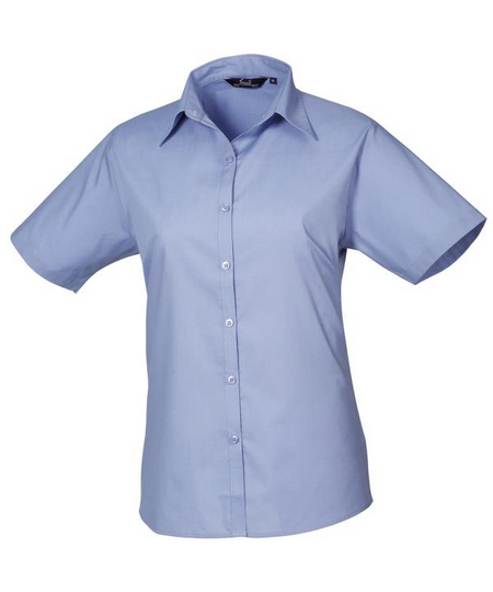 Women's Short Sleeve Poplin Blouse - PR302