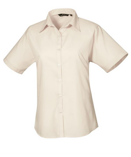 Women's Short Sleeve Poplin Blouse - PR302