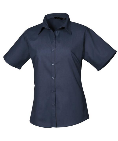 Women's Short Sleeve Poplin Blouse - PR302