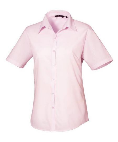 Women's Short Sleeve Poplin Blouse - PR302