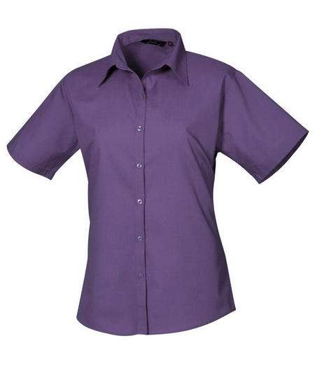 Women's Short Sleeve Poplin Blouse - PR302