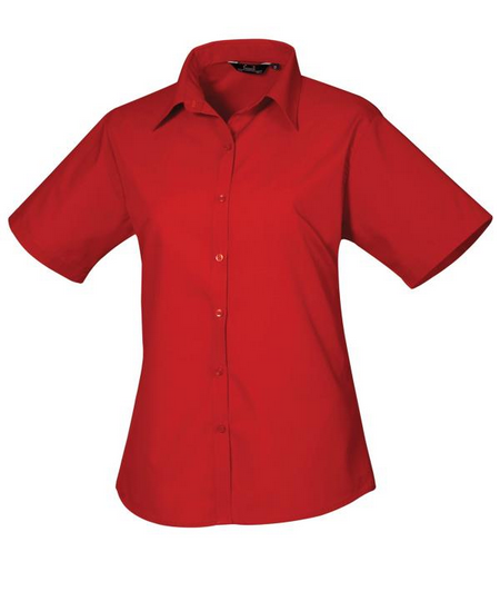 Women's Short Sleeve Poplin Blouse - PR302
