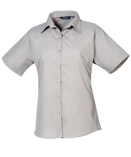 Women's Short Sleeve Poplin Blouse - PR302