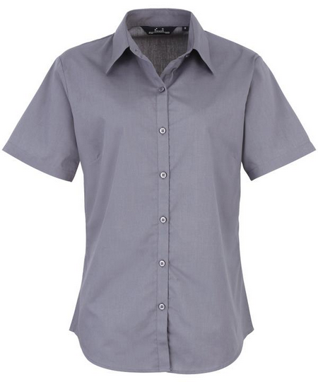 Women's Short Sleeve Poplin Blouse - PR302