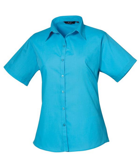 Women's Short Sleeve Poplin Blouse - PR302