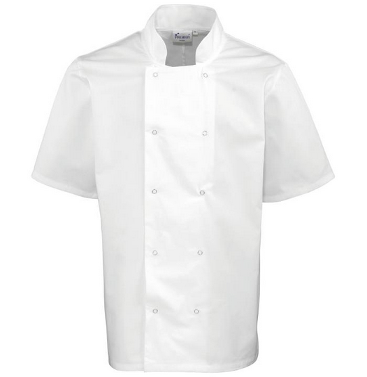 Studded Short Sleeve Chefs Jacket - PR664