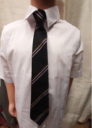 Lytham Clip on Tie  Black/Purple