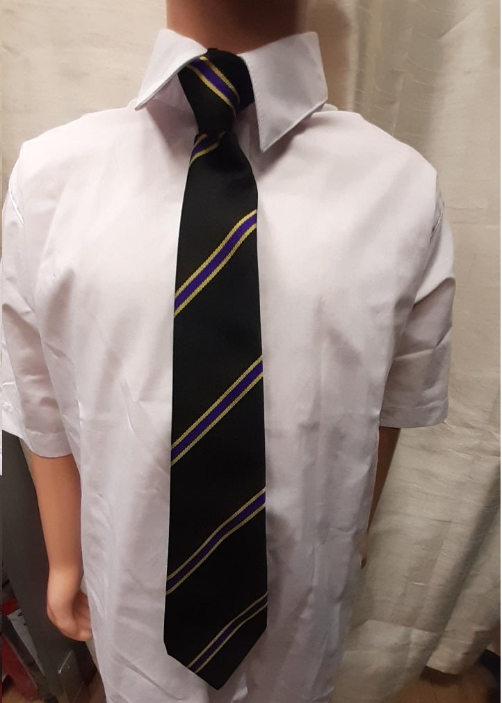 Lytham Clip on Tie  Black/Purple
