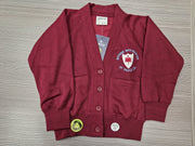 Warton St Pauls Cardigan (Maroon) - (Embroidered)
