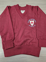 Warton St Pauls V-Neck Sweatshirt (Maroon) - (Embroidered)