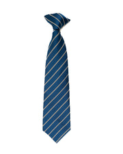 St Joseph's CPS Clip On Tie (Royal/White Striped)