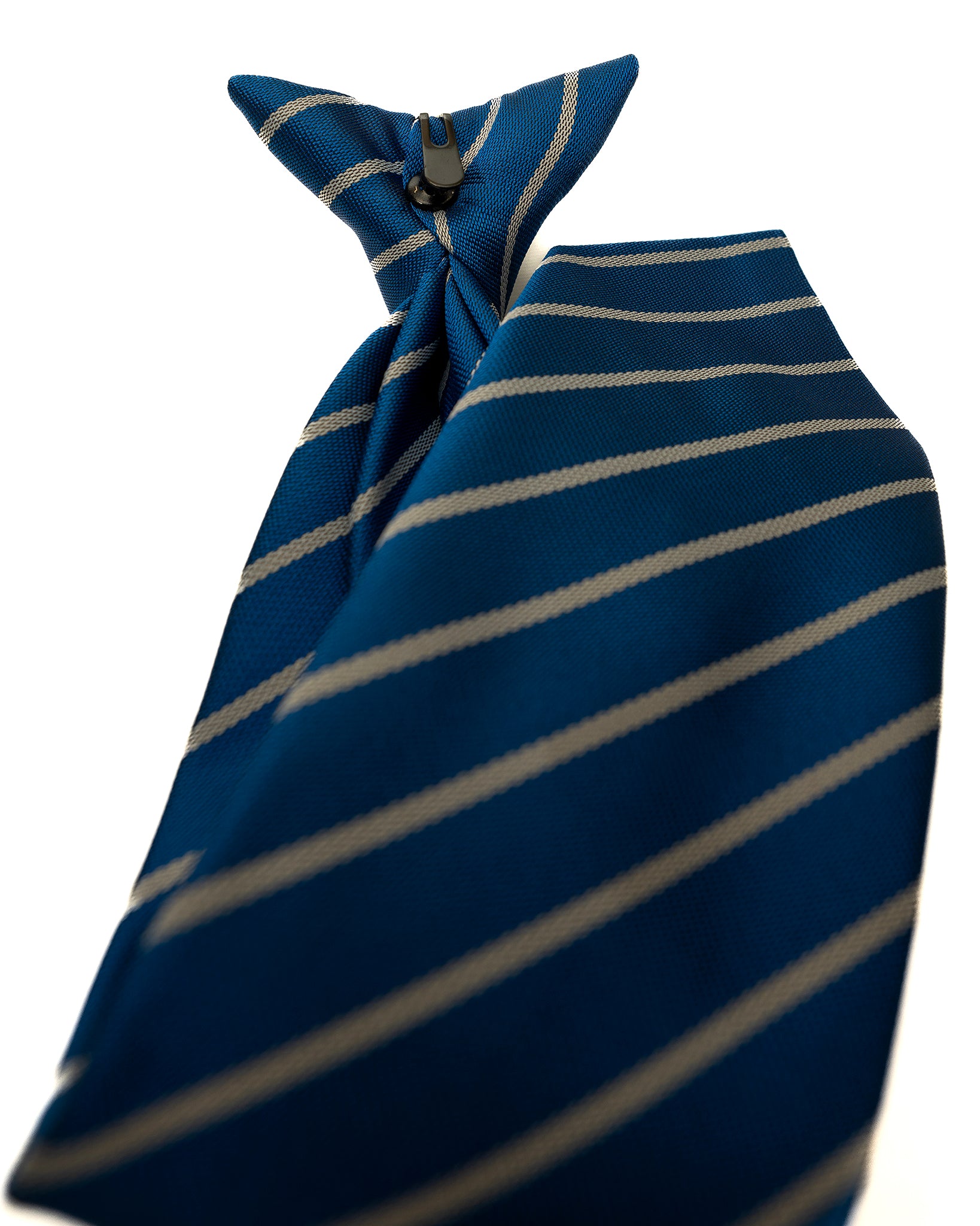 St Joseph's CPS Clip On Tie (Royal/White Striped)