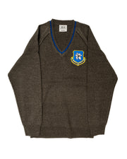 St Joseph's CPS V-Neck Jumper (Grey/Royal) - (Embroidered)