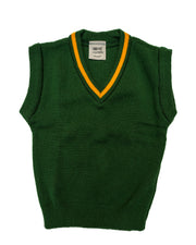 Garstang St. Thomas Tank Top Jumper (Bottle Green/Gold Trim)