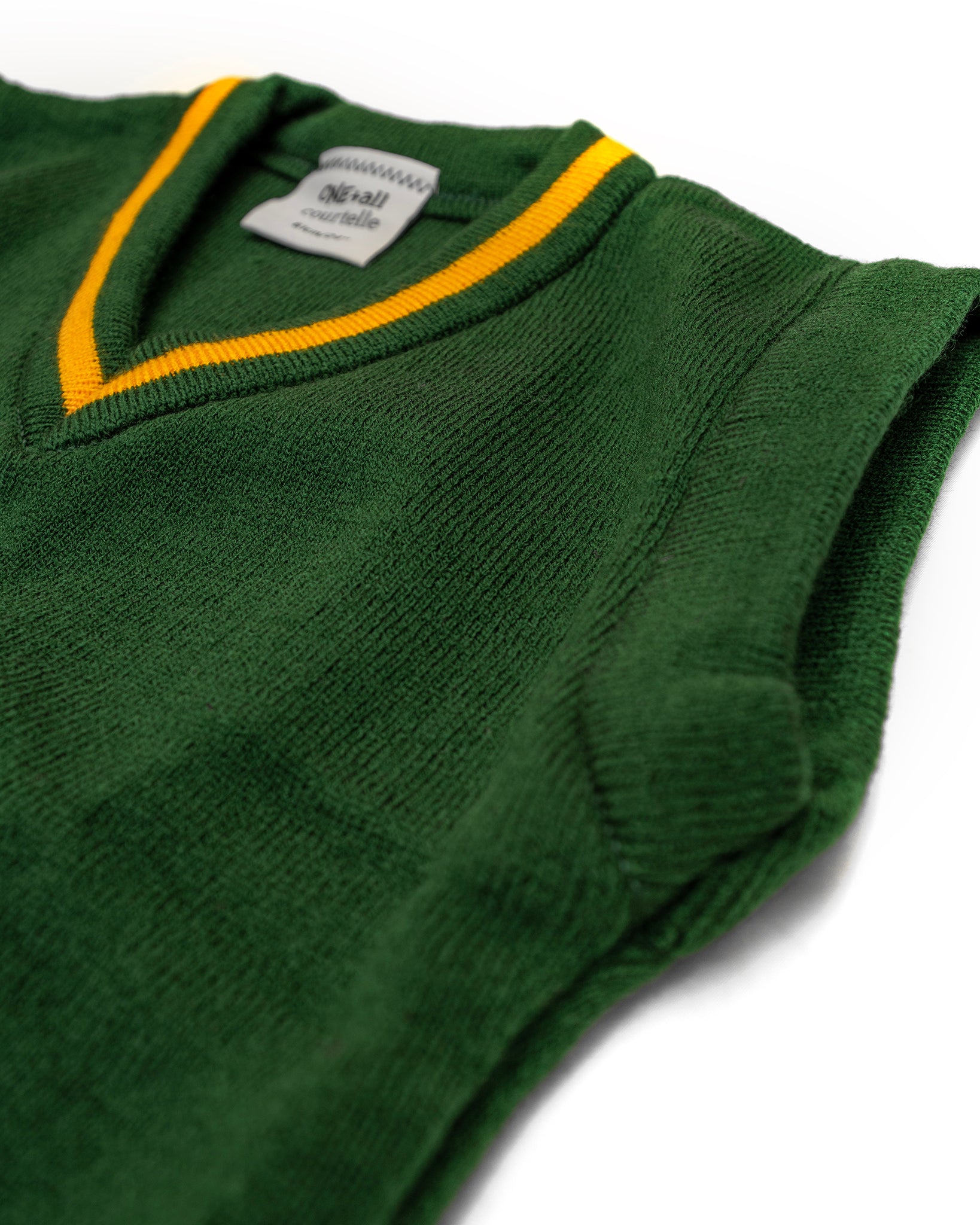 Garstang St. Thomas Tank Top Jumper (Bottle Green/Gold Trim)