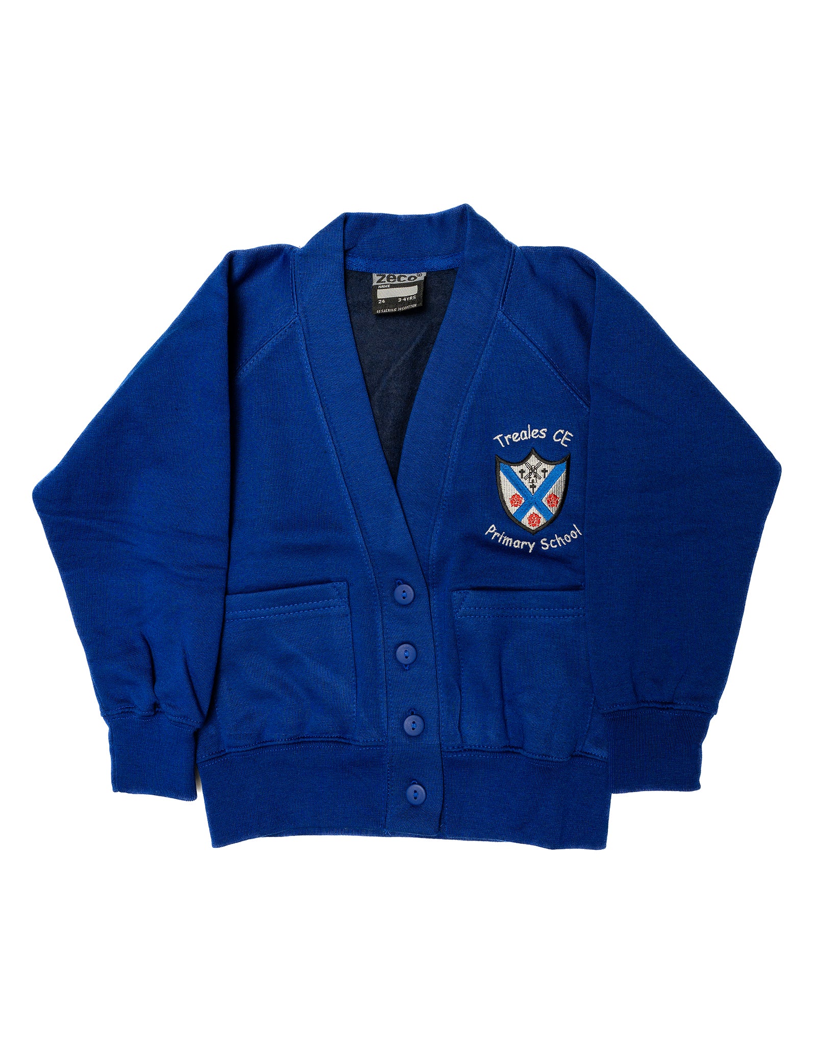 Treales Primary Cardigan (Royal) - Embroidered