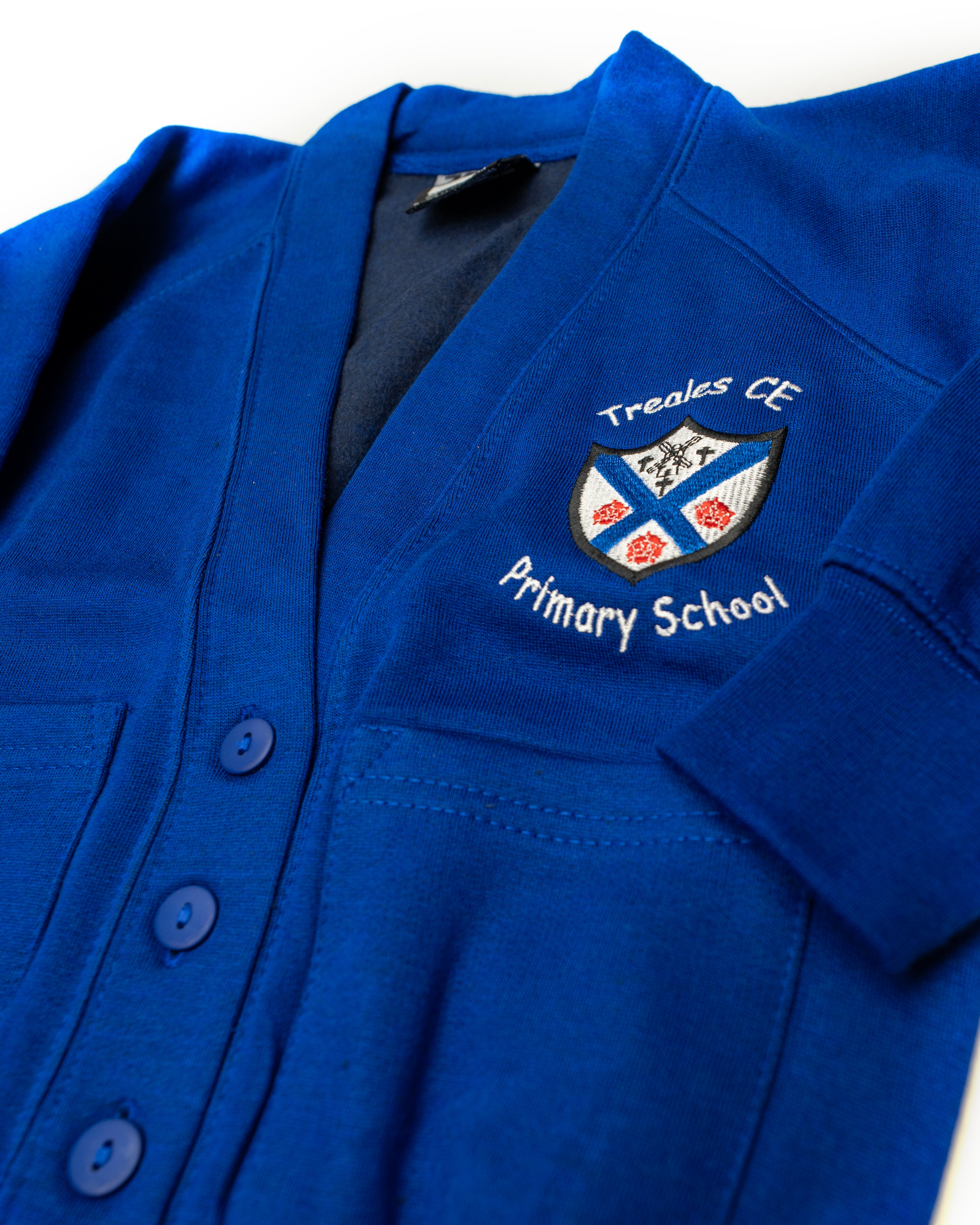 Treales Primary Cardigan (Royal) - Embroidered