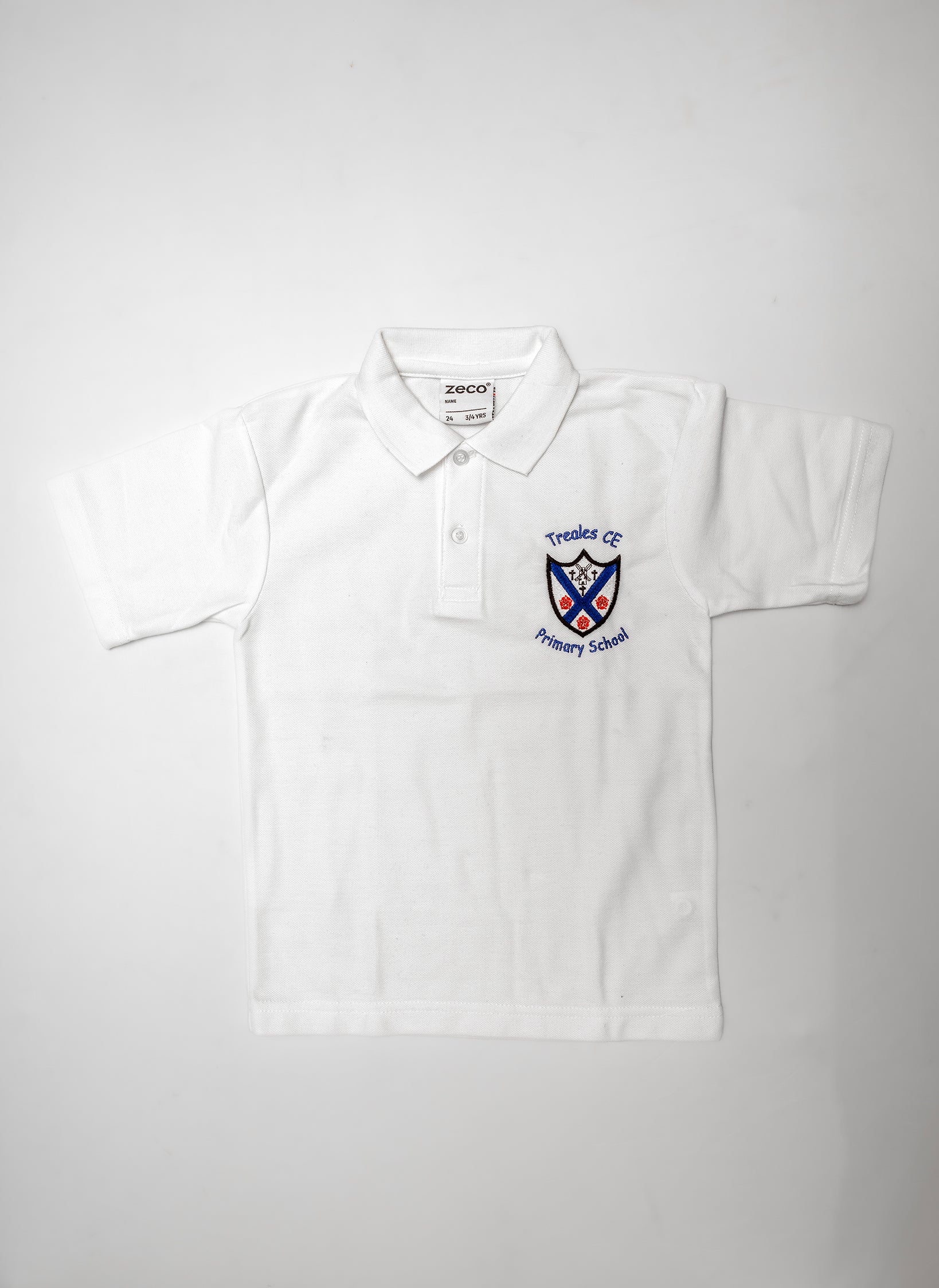 Treales Primary Polo (White) - Embroidered