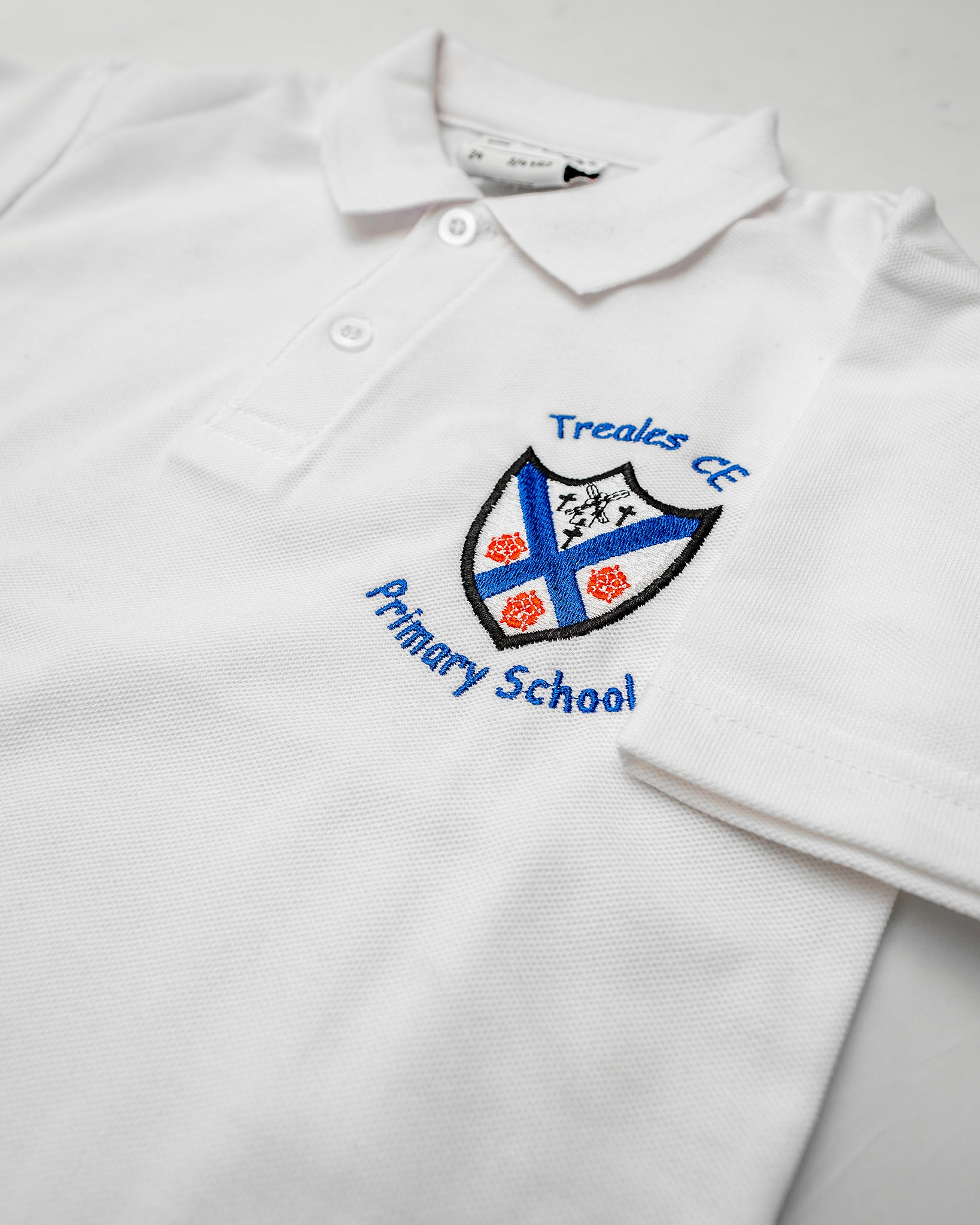 Treales Primary Polo (White) - Embroidered